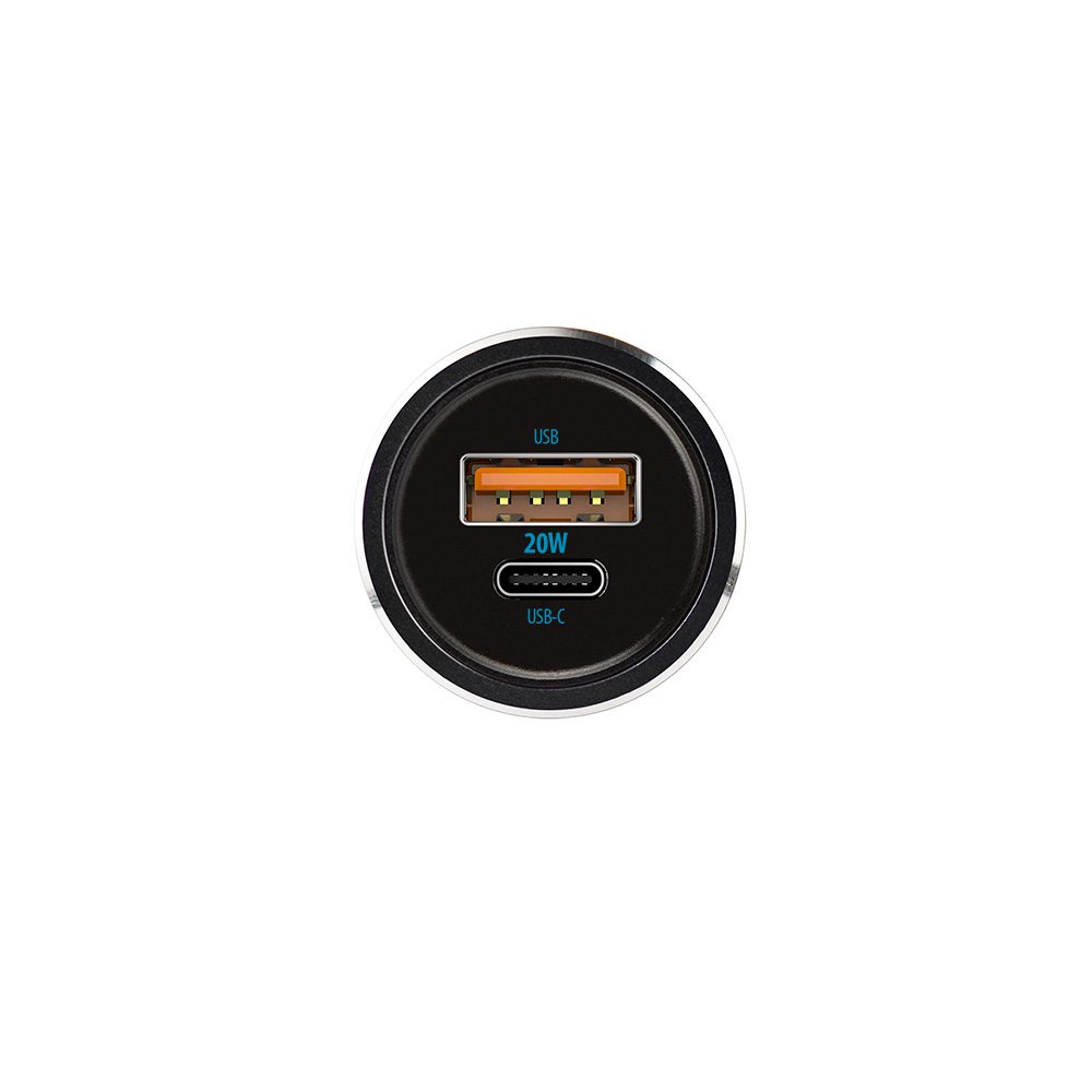 265369_oryg Forever CC-06 PD QC car charger 1x USB-C 1x USB 20W black + USB-C - USB-C cable 60W