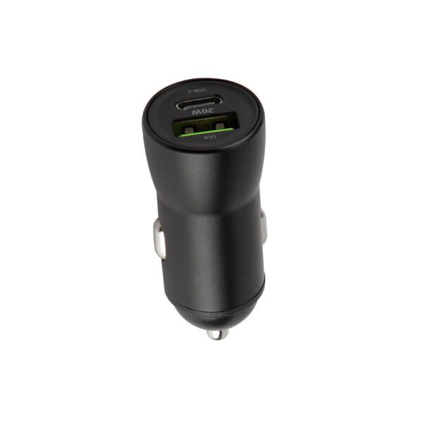 Maxlife MXCC-04 PD QC car charger 1x USB-C 1x USB 20W black