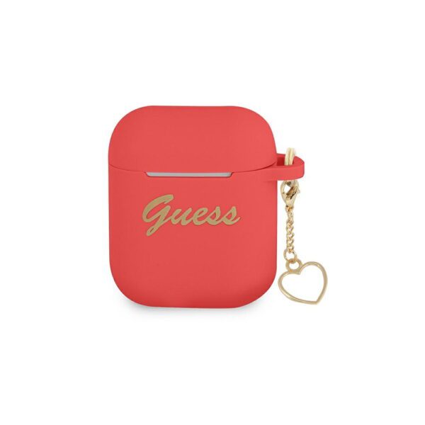 267013_oryg Guess case for Airpods / Airpods 2 GUA2LSCHSR red Silicone Heart Charm