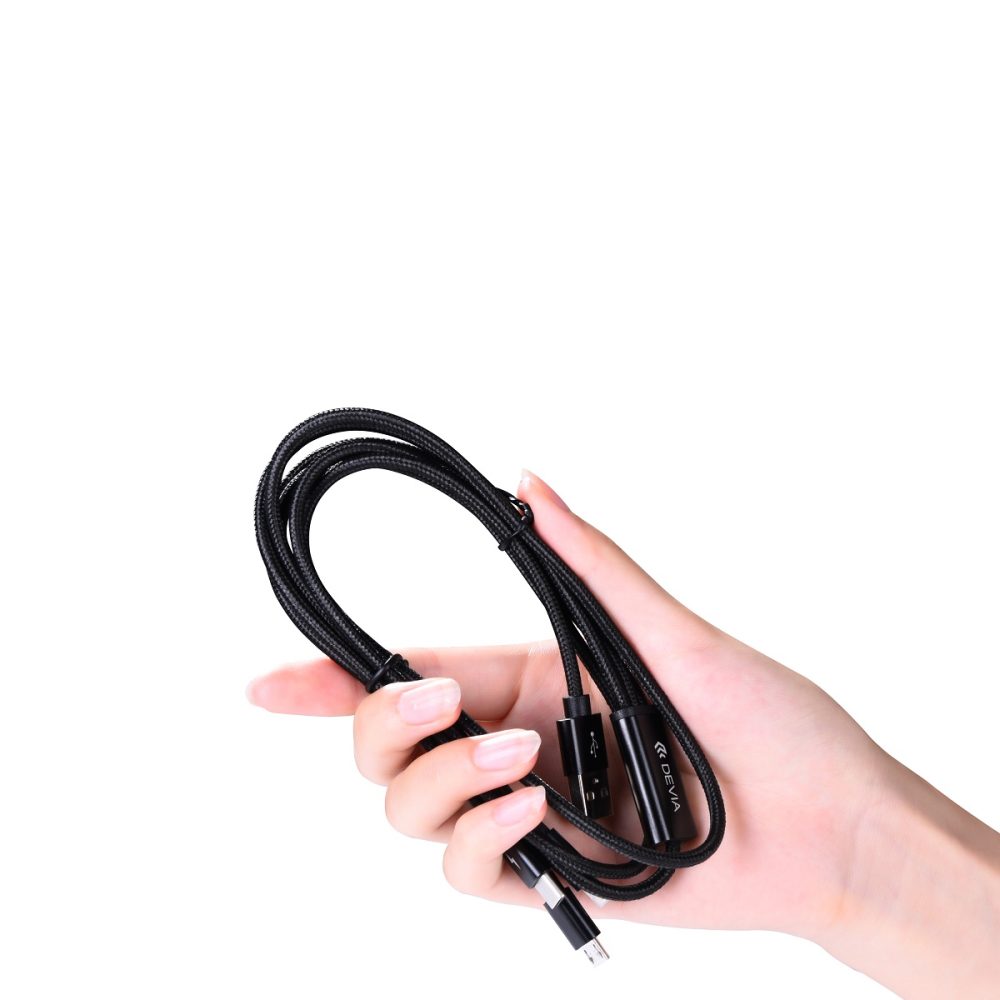267861_oryg Devia cable 3in1 Gracious EC048 USB - Lightning + USB-C + MicroUSB 1,2 m 3A black