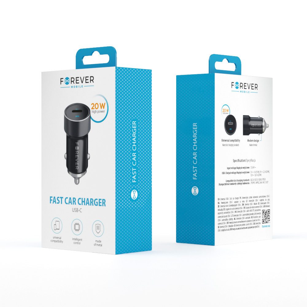 269535_oryg Forever CC-06 PD QC car charger 1x USB-C 20W black