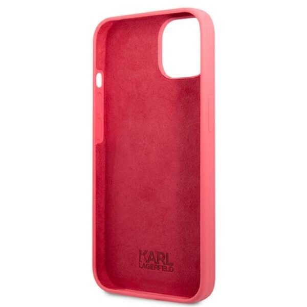 Karl Lagerfeld case for iPhone 13 6,1" KLHCP13MSLMP1PI fuchsia hard case Liquid Glitter Logo