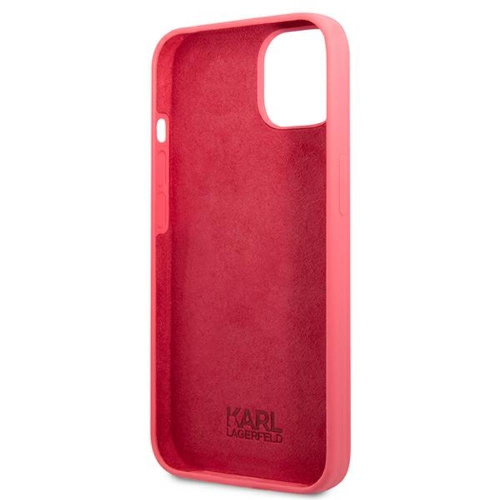 Karl Lagerfeld case for iPhone 13 6,1" KLHCP13MSLMP1PI fuchsia hard case Liquid Glitter Logo