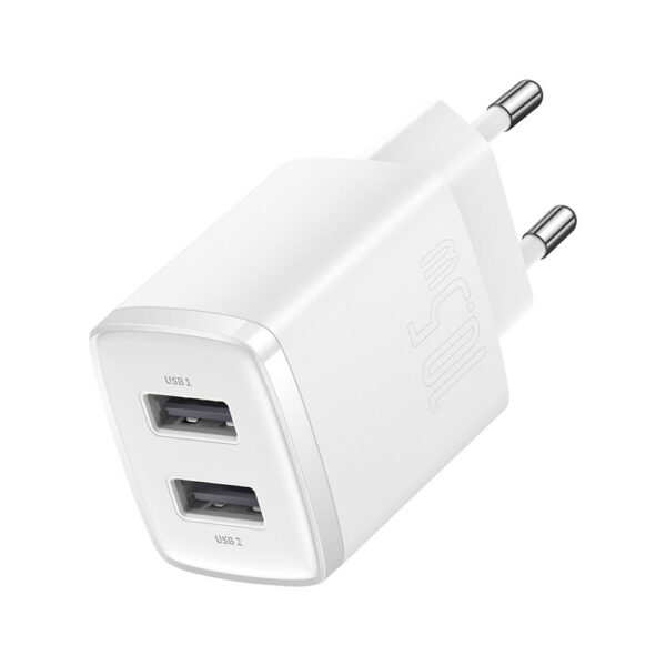 Baseus wall charger Compact 2 x USB white 10,5w