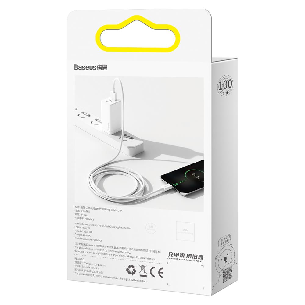 272678_oryg Baseus cable Superior USB - microUSB 1,0 m 2,0A white