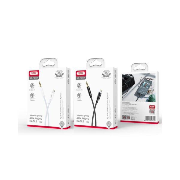 XO cable audio NB-R211A Lightning - jack 3,5mm 1,0 m white-blue