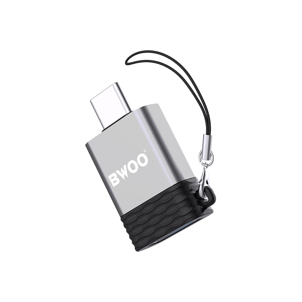 275086_oryg BWOO Adapter USB - USB-C Gray OTG BZ-35