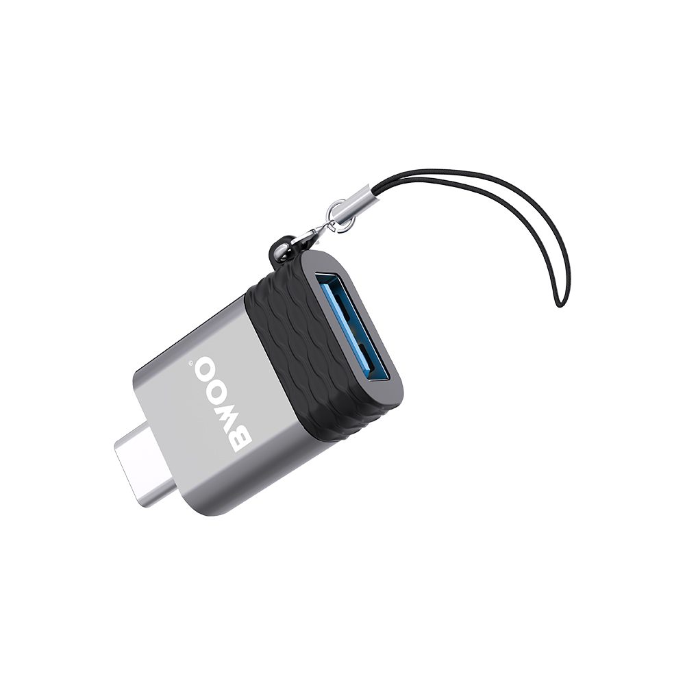 275087_oryg BWOO Adapter USB - USB-C Gray OTG BZ-35