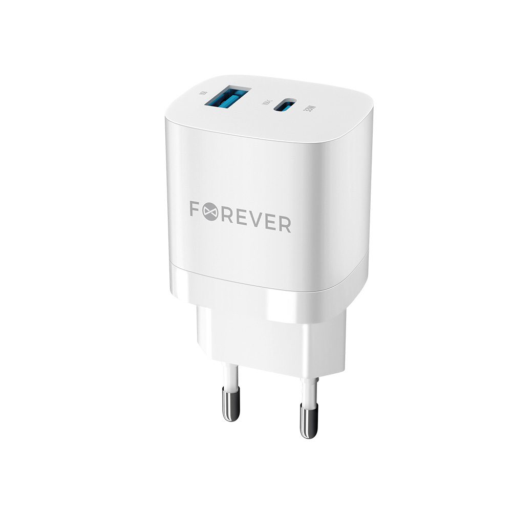 278591_oryg Forever TC-05-33AC GaN PD QC charger 1x USB-C 1x USB 33W white