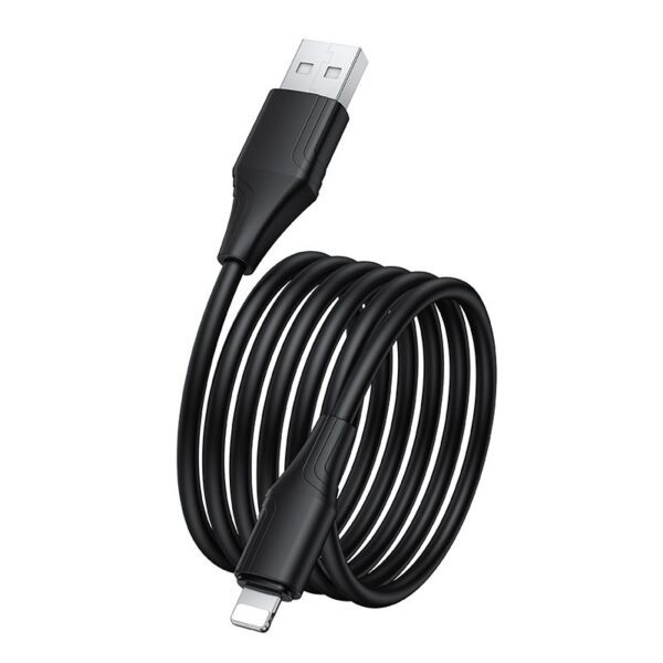 Silicone Cable USB A to Lightning Hoco 27W 1 m X124 black
