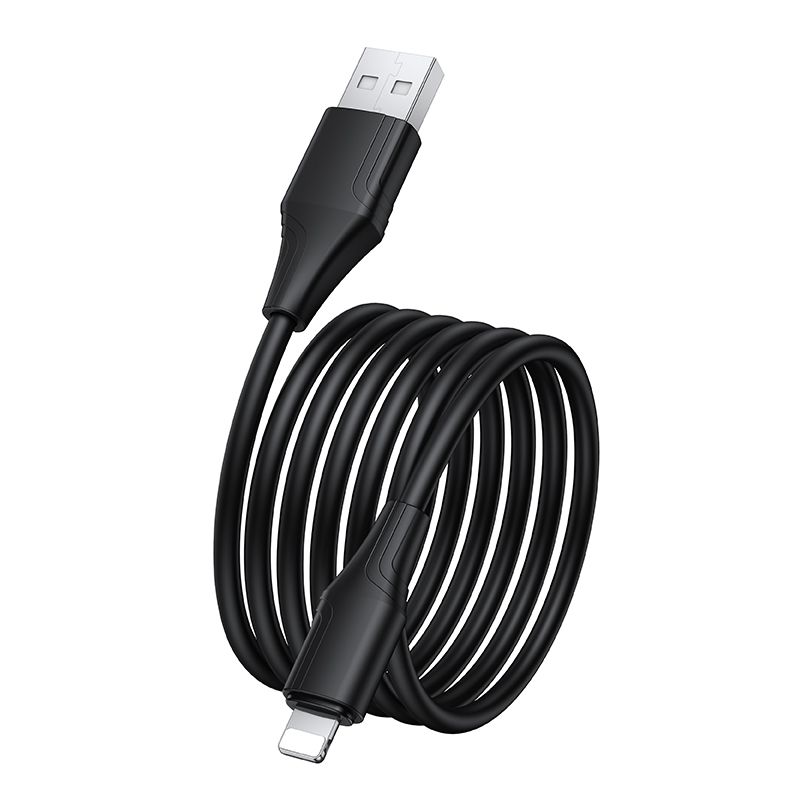 Silicone Cable USB A to Lightning Hoco 27W 1 m X124 black