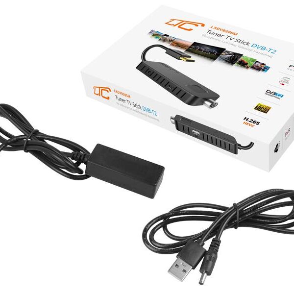PS Tuner DVB-T-2 LTC TV naziemnej HD205M z pilotem programowalnym H.265, MIN
