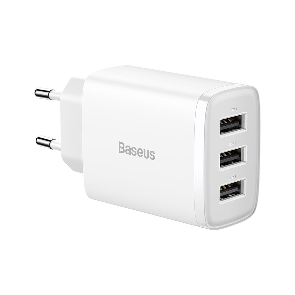 281542_oryg Baseus wall charger Compact 3 x USB white 17w