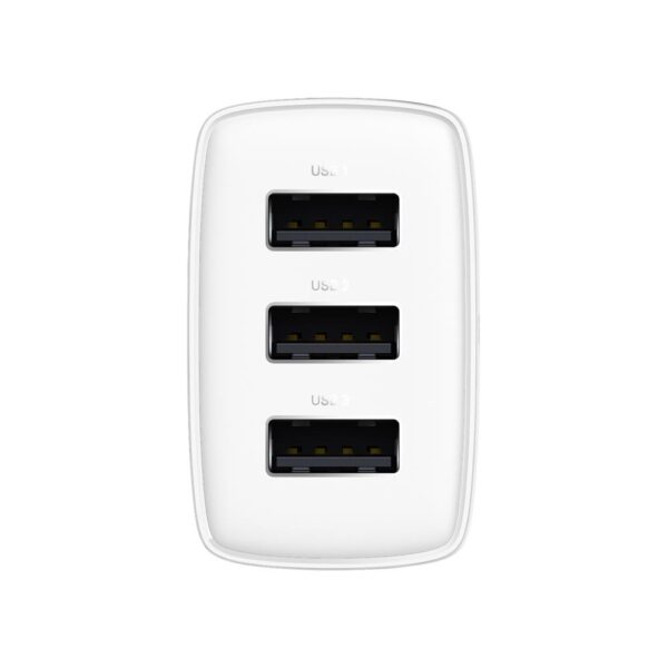 Baseus wall charger Compact 3 x USB white 17w