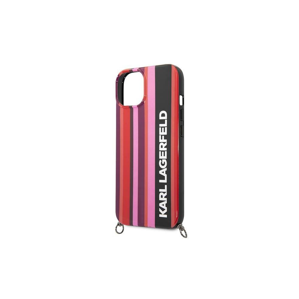 Karl Lagerfeld case for iPhone 14 6,1" KLHCP14SSTSTP pink hardcase Color Stripes Strap