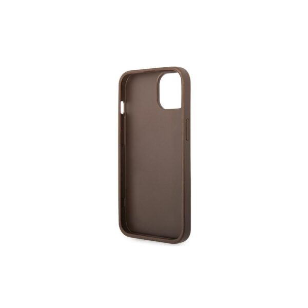 Guess case for iPhone 14 6,1" GUHCP14S4GMGBR brown PU Leather 4G Big Metal Logo
