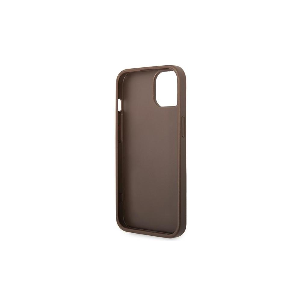 Guess case for iPhone 14 6,1" GUHCP14S4GMGBR brown PU Leather 4G Big Metal Logo