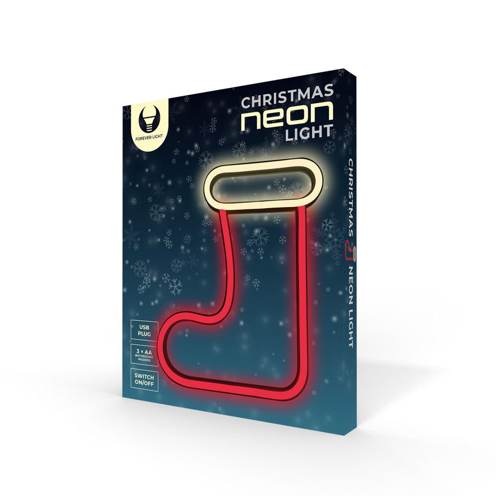 282781_oryg Neon LED CHRISTMAS SOCK white red FLNE23 Forever Light