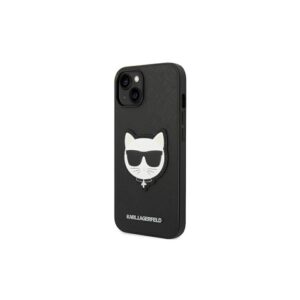 283325_oryg Karl Lagerfeld case for iPhone 14 Pro Max 6,7" KLHCP14XSAPCHK black PU Saffiano case with Choupette Head Patch