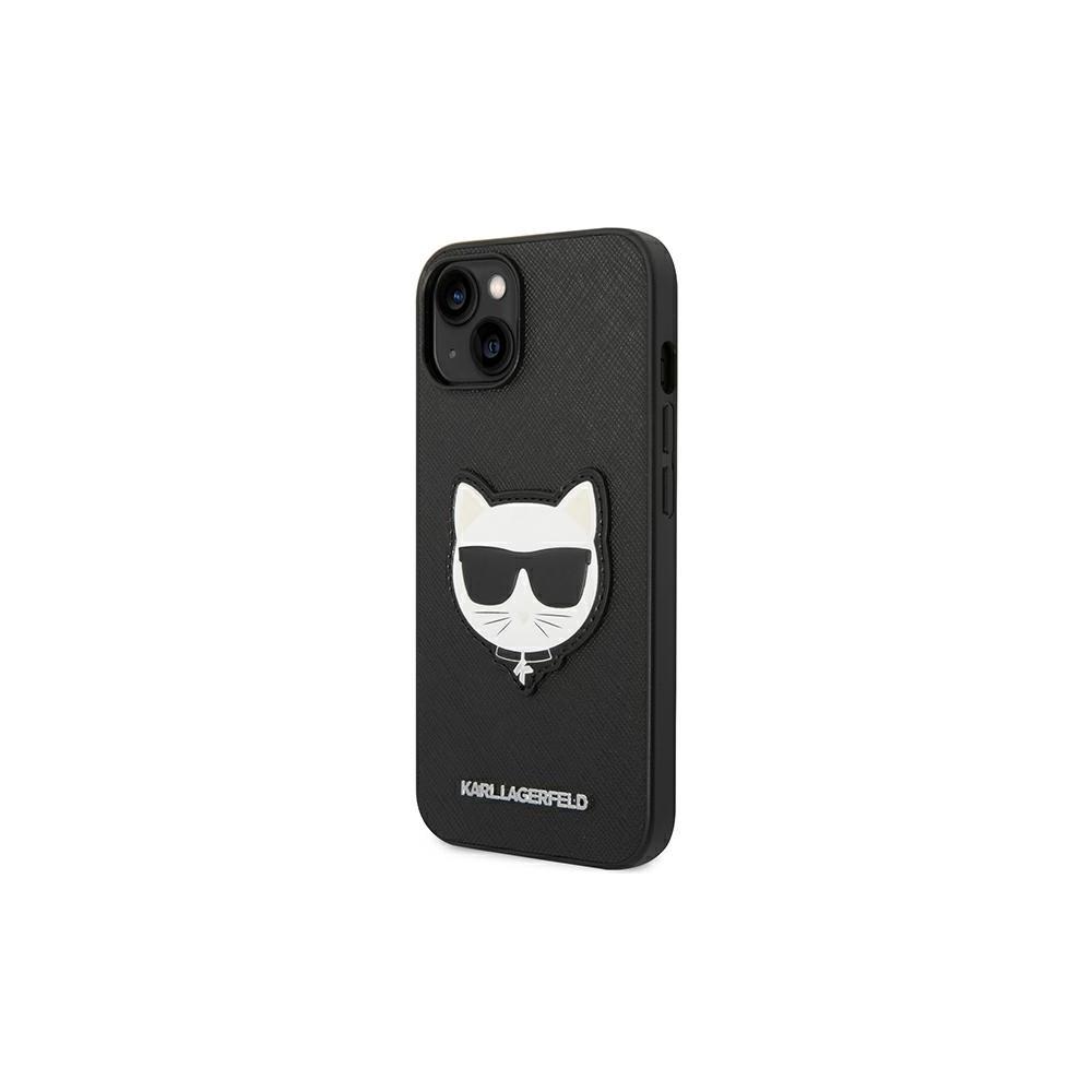 283325_oryg Karl Lagerfeld case for iPhone 14 Pro Max 6,7" KLHCP14XSAPCHK black PU Saffiano case with Choupette Head Patch