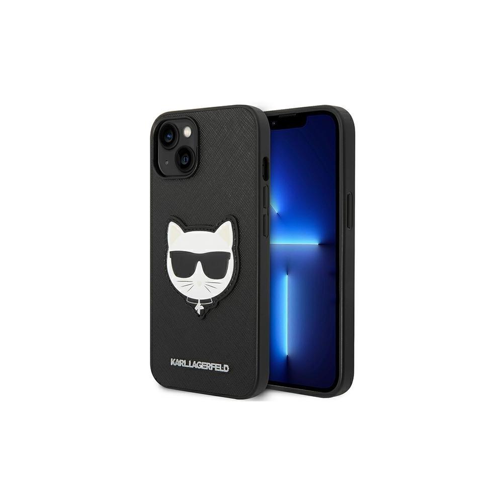 283326_oryg Karl Lagerfeld case for iPhone 14 Pro Max 6,7" KLHCP14XSAPCHK black PU Saffiano case with Choupette Head Patch