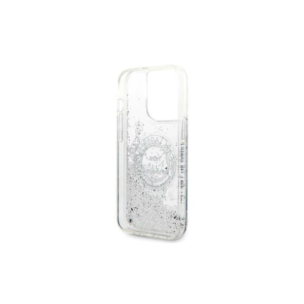 Karl Lagerfeld case for iPhone 14 Pro Max 6,7" KLHCP14XLCRSGRS silver hardcase Liquid Glitter RSG