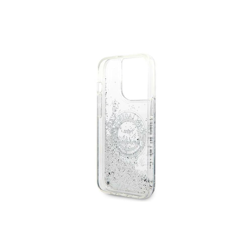 Karl Lagerfeld case for iPhone 14 Pro Max 6,7" KLHCP14XLCRSGRS silver hardcase Liquid Glitter RSG
