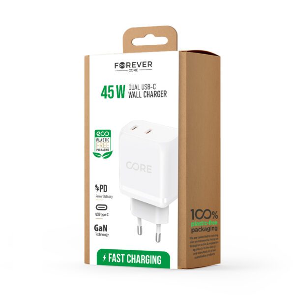 284931_oryg Forever CORE SMART PD wall charger 2xUSB-C 45W