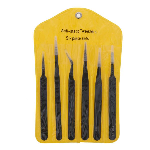 Set of 6 precision tweezers
