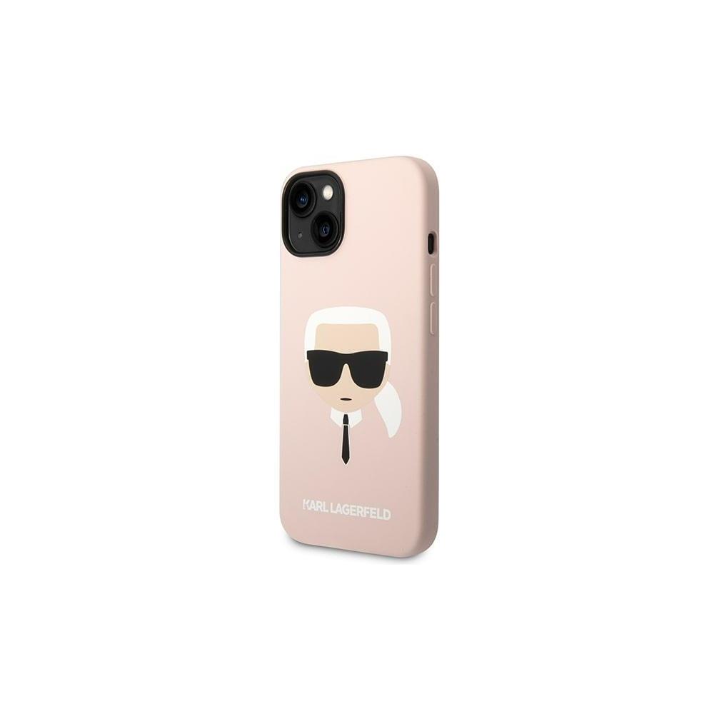 286232_oryg Karl Lagerfeld case for iPhone 14 Pro Max 6,7" KLHMP14XSLKHLP pink HC Silicone Karl Head