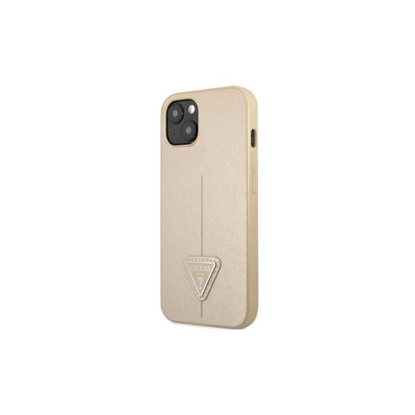 286744_oryg Guess case for iPhone 14 6,1" GUHCP14SPSATLE beige HC Saffiano PU Triangle