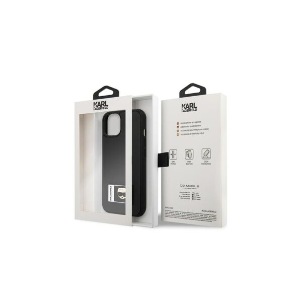 Karl Lagerfeld case for iPhone 13 6,1" KLHCP13M3DKPK black hard case Iconic Karl's Head