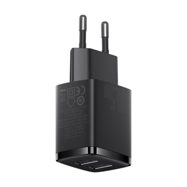 Baseus wall charger Compact 2 x USB black 10,5w