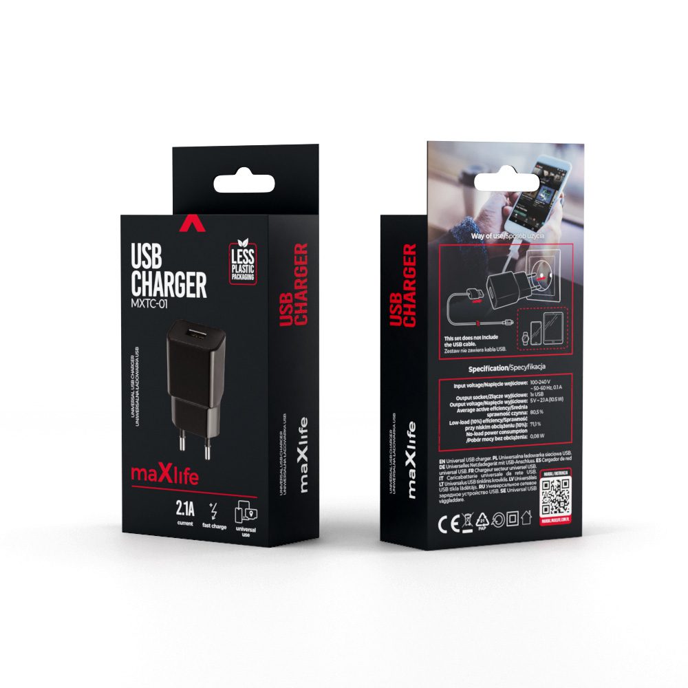 289873_oryg Maxlife MXTC-01 charger 1x USB 2.1A black