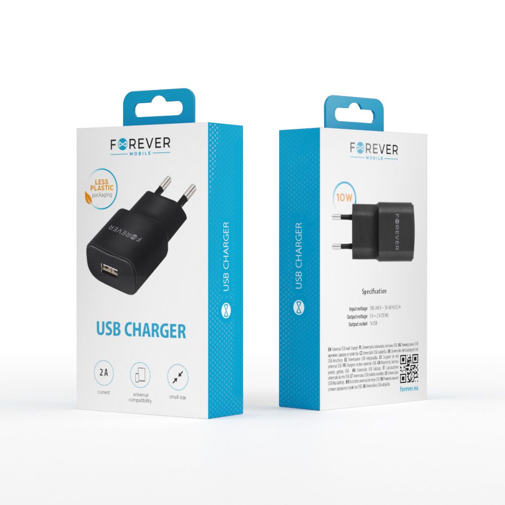 289885_oryg Forever TC-01 charger 1x USB 2A black