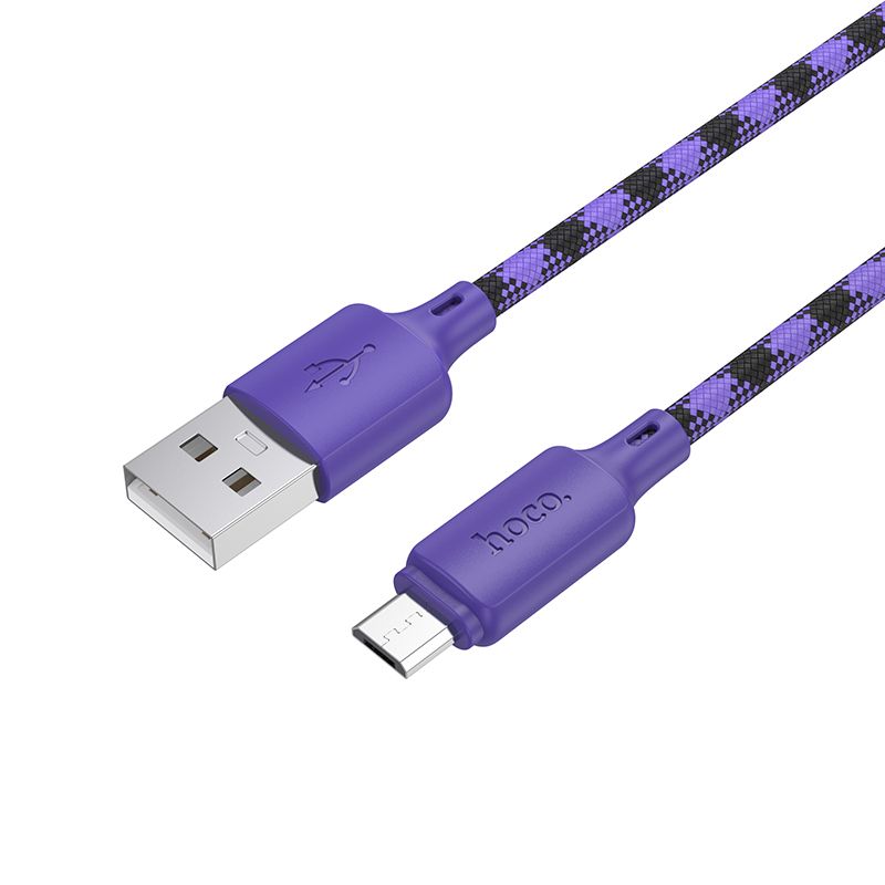 Cable USB A to Micro USB Hoco 2,4A 1 m X116 gradient purple