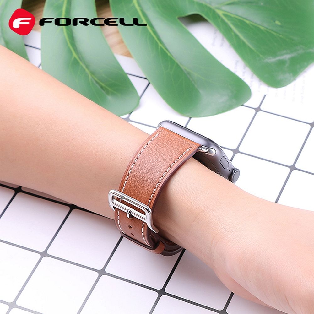 28c25cf3f8a3306cbee4e5b0be49c21b FORCELL F-DESIGN FA20 eco leather strap for APPLE Watch 38 / 40 / 41 mm brown