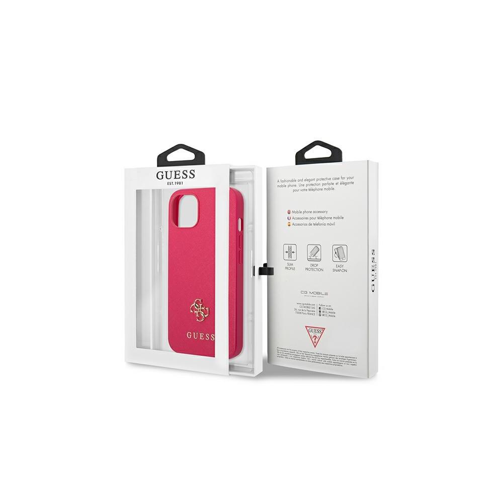 290117_oryg Guess case for iPhone 13 Pro / 13 6,1" GUHCP13LPS4MF pink hardcase Saffiano 4G Small Metal Logo