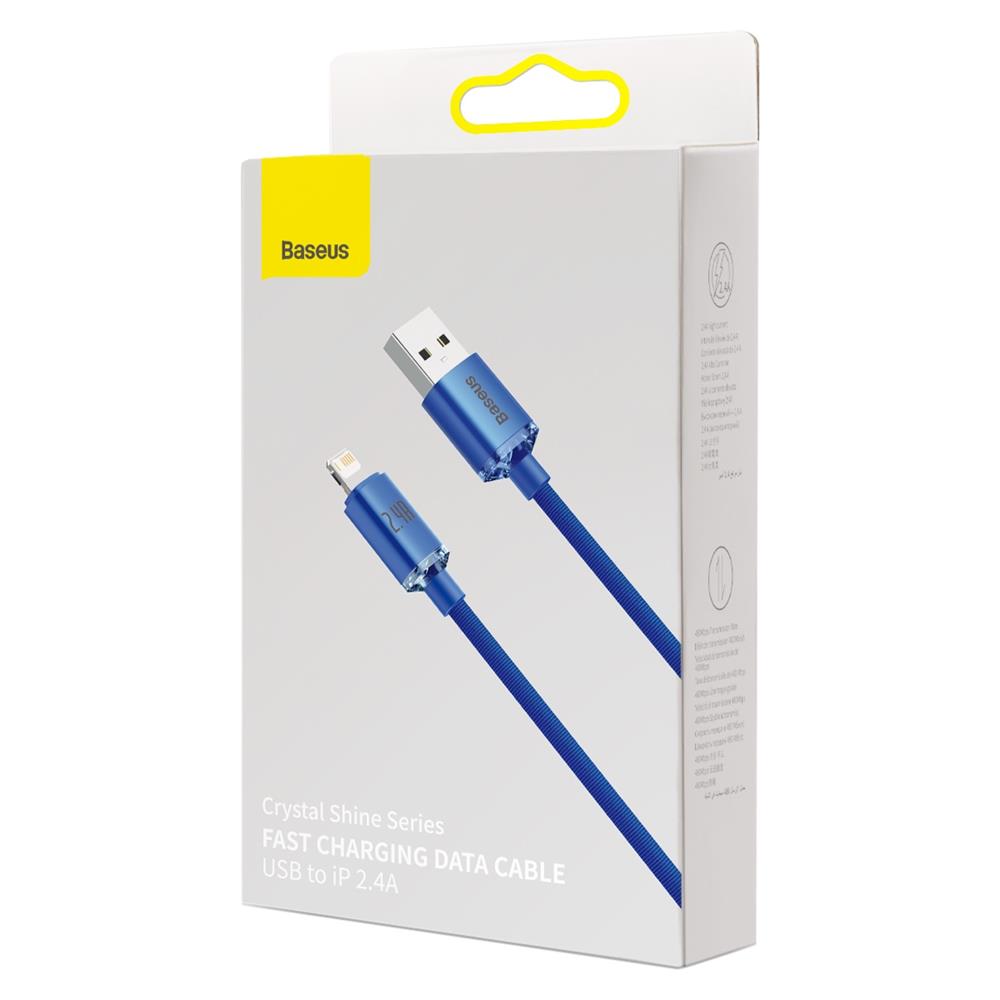 Baseus cable Crystal Shine USB - Lightning 1,2 m 2,4A blue