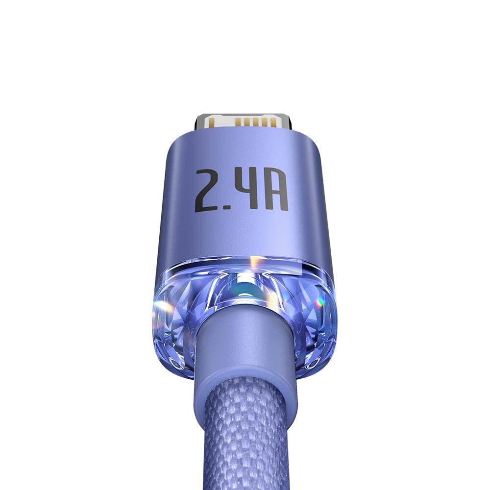 292939_oryg Baseus cable Crystal Shine USB - Lightning 2,0 m 2,4A purple