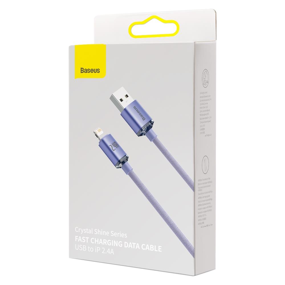 292941_oryg Baseus cable Crystal Shine USB - Lightning 2,0 m 2,4A purple