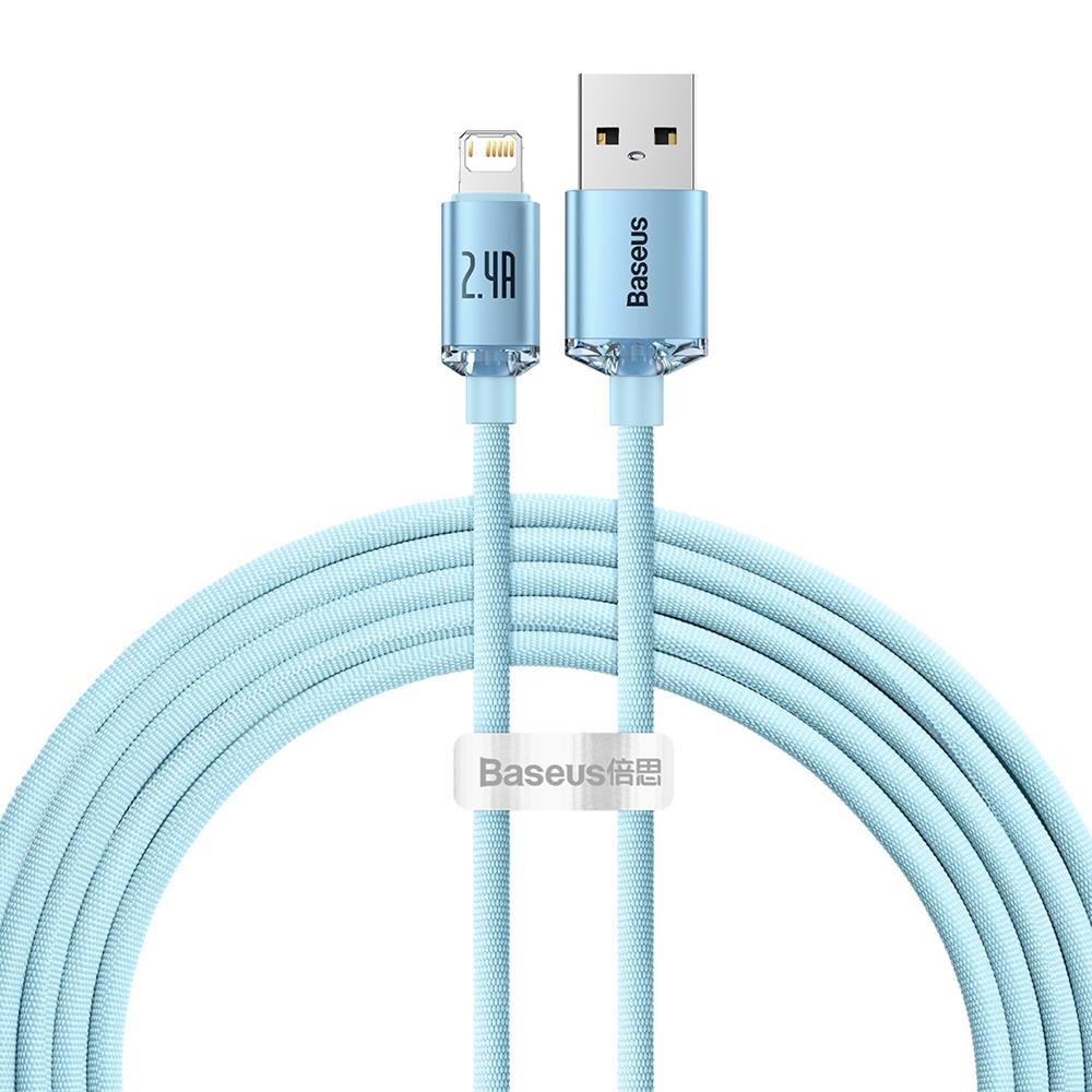 292958_oryg Baseus cable Crystal Shine USB - Lightning 2,0 m 2,4A sky blue