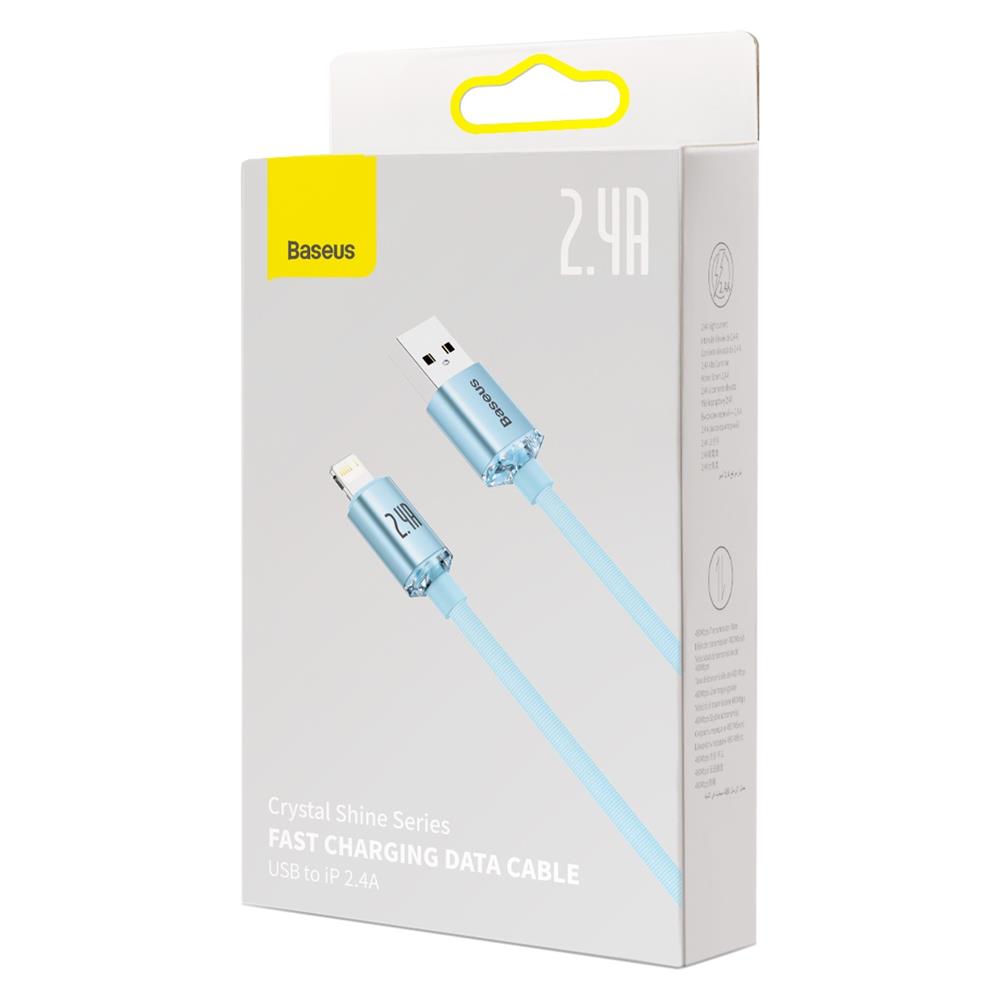 292965_oryg Baseus cable Crystal Shine USB - Lightning 2,0 m 2,4A sky blue