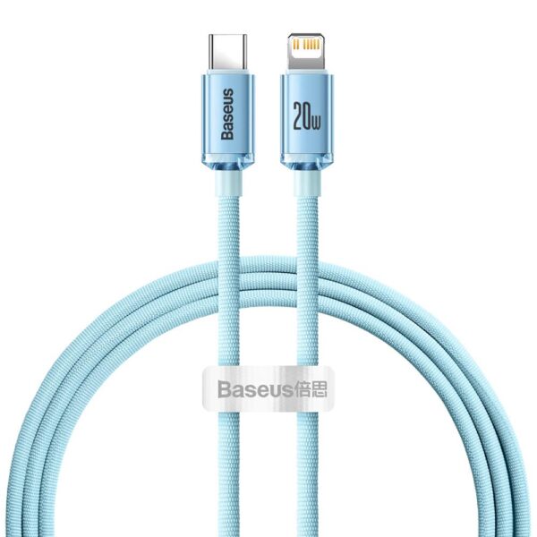 292974_oryg Baseus cable Crystal Shine USB-C - Lightning 1,2 m 20W sky blue