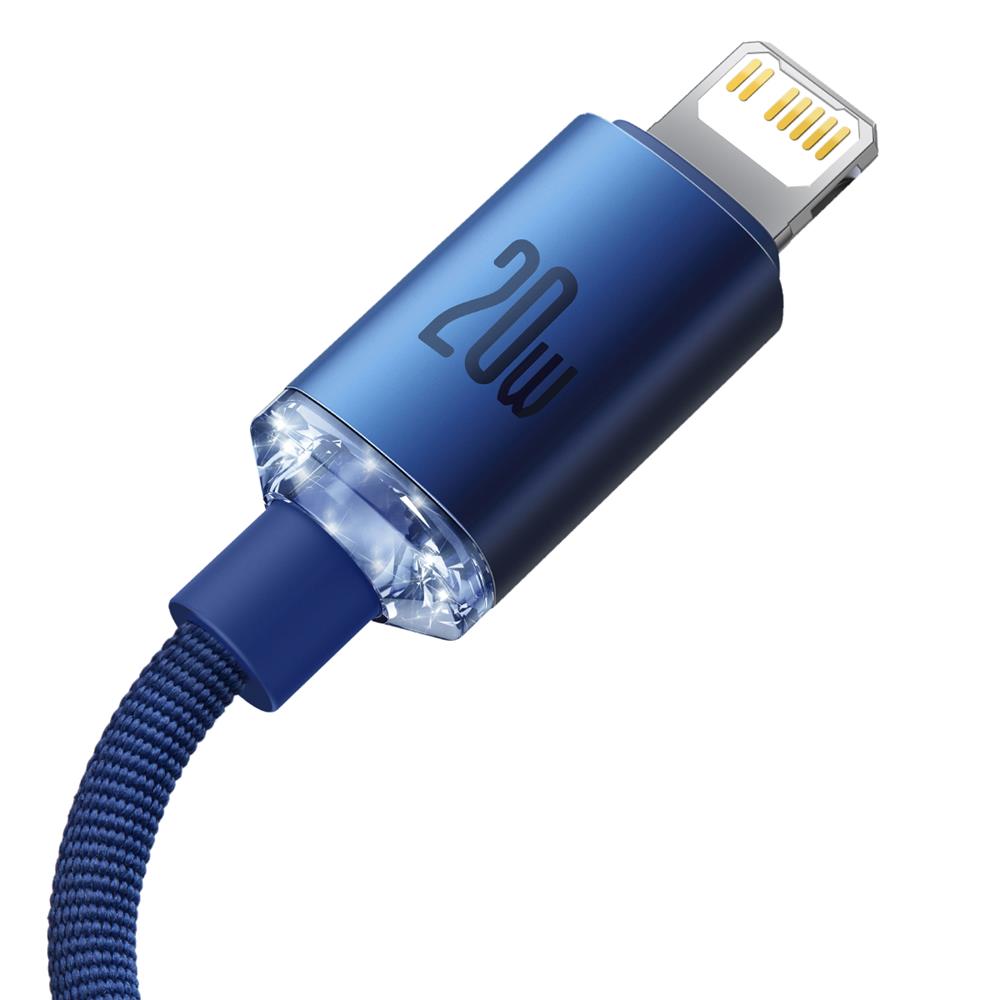 Baseus cable Crystal Shine USB-C - Lightning 1,2 m 20W blue