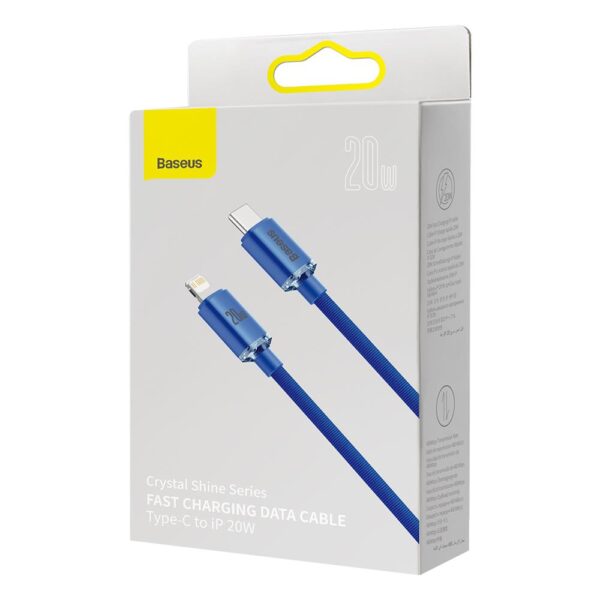 293036_oryg Baseus cable Crystal Shine USB-C - Lightning 2,0 m 20W blue