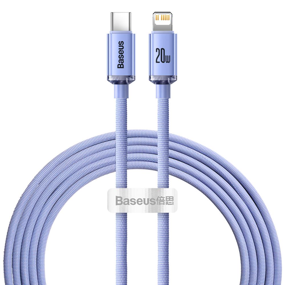 293037_oryg Baseus cable Crystal Shine USB-C - Lightning 2,0 m 20W purple