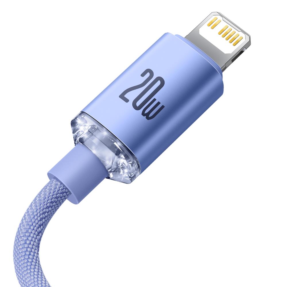 293040_oryg Baseus cable Crystal Shine USB-C - Lightning 2,0 m 20W purple