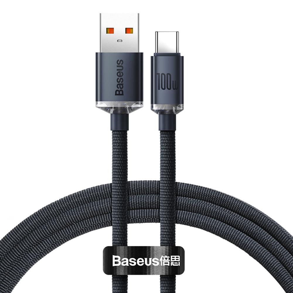 Baseus cable Crystal Shine USB - USB-C 1,2 m 100W black