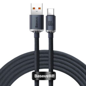 Baseus cable Crystal Shine USB - USB-C 2,0 m 100W black